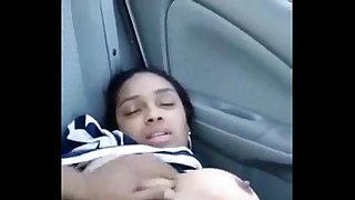 Horny Indian Stroking In Car With Her Boyfriend