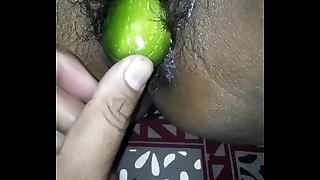 Desi wifey eating cucumber